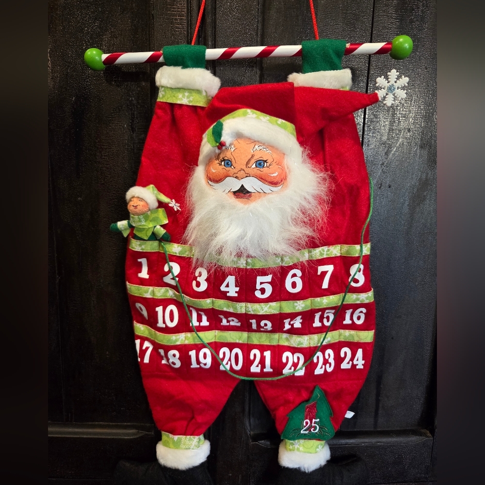 Festive Red and Green Santa Advent Calendar
